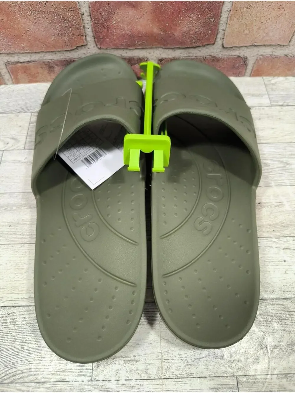 Crocs Essentials Slide Men's Size 12 Army Green Slip On Comfort 210088-309 NWT